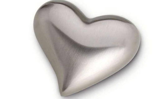 Messing "Keepsake" hart zilver kleurig